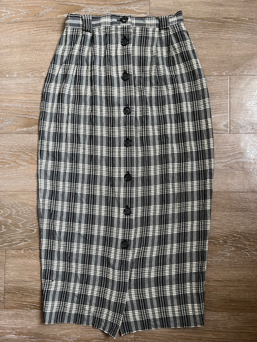 90’s Vintage Button Down Plaid Skirt | Grunge Dark Academia